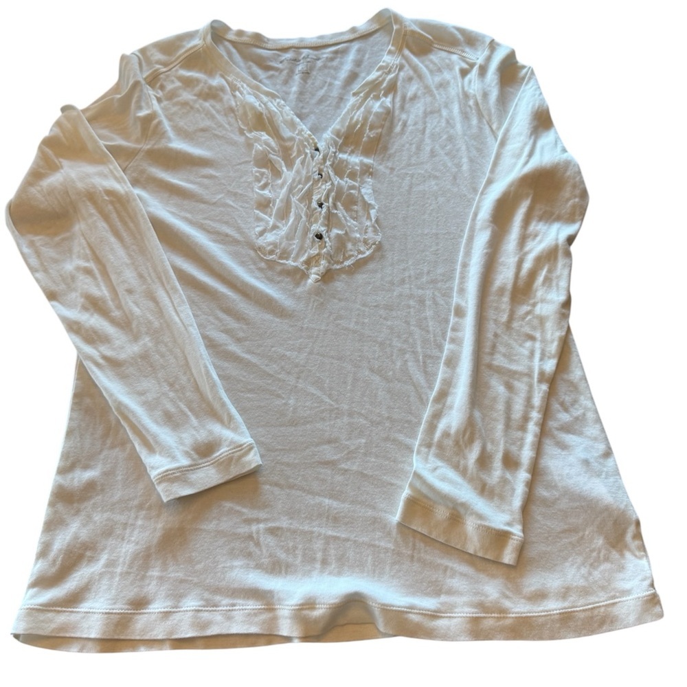 Eddie Bauer White Long Sleeve Top L